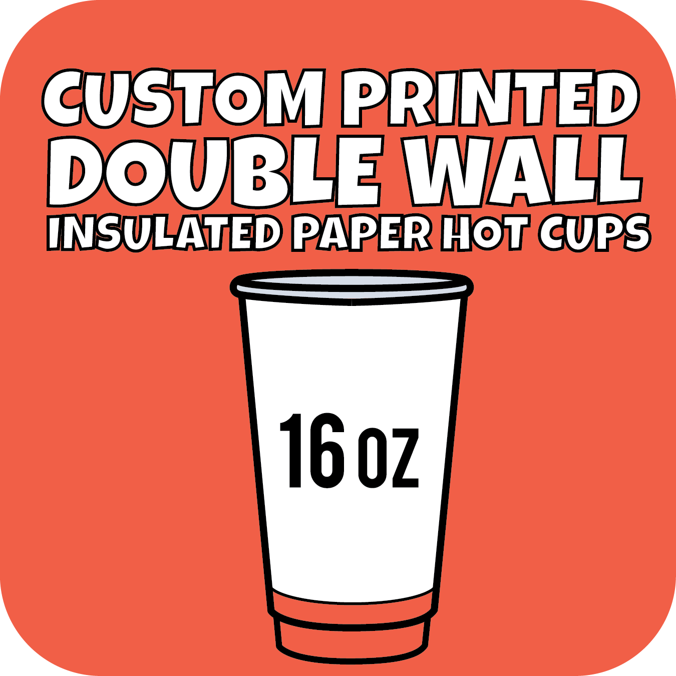 Choice 16 oz. Double Wall Bean Print Paper Hot Cup - 500/Case