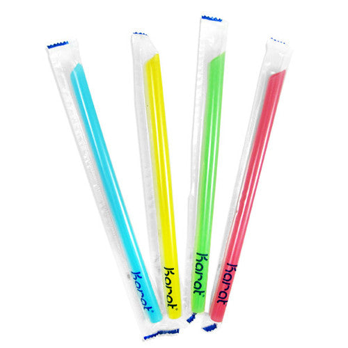 9'' Boba Straws (10mm) Poly Wrapped - Mixed Colors - 1,600 ct - CustomPaperCup.com