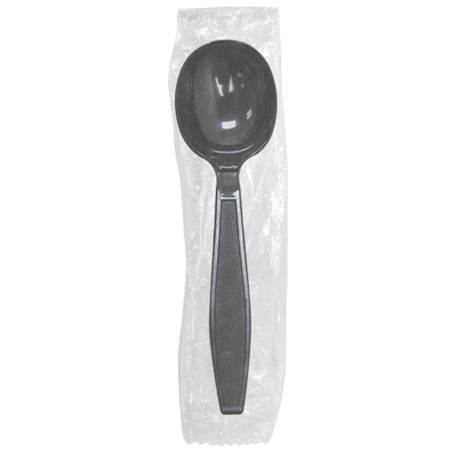 Karat PS Heavy Weight Soup Spoons - Black - Wrapped - 1,000 ct - CustomPaperCup.com